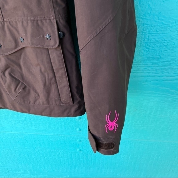 SPYDER WOMENS 3-IN-1 SKI SNOW JACKET BROWN/BLUE SIZE MEDIUM LIKE NEW - Picture 12 of 14